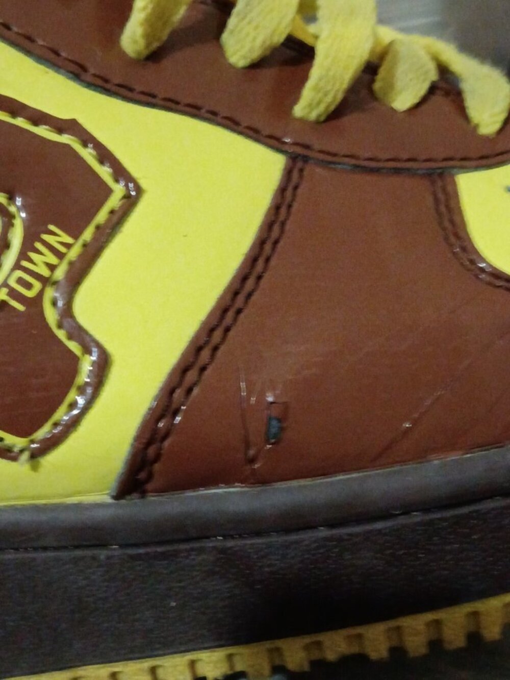 Men's A Bathing Ape Foot Work Trap Star Brown Yellow Sneaker FS-001 Size 11.5 - Picture 4 of 15